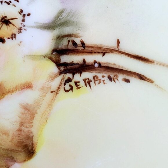 MZ Austria Art Nouveau Hand Painted Plate Gilt and Blackberries Country - Picture 5 of 14